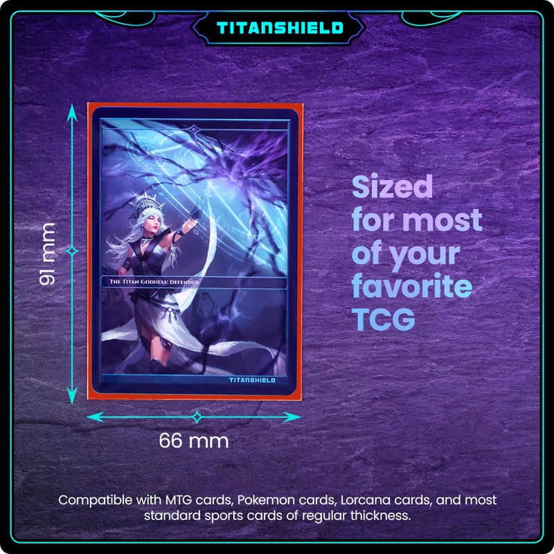 TitanShield Premium Card Sleeves | Compatible with Pokemon, One Piece, Lorcana, Flesh & Blood, & Magic The Gathering MTG | (150 Sleeves - Standard) (1, Red, Standard | 66x91mm) - Image 3